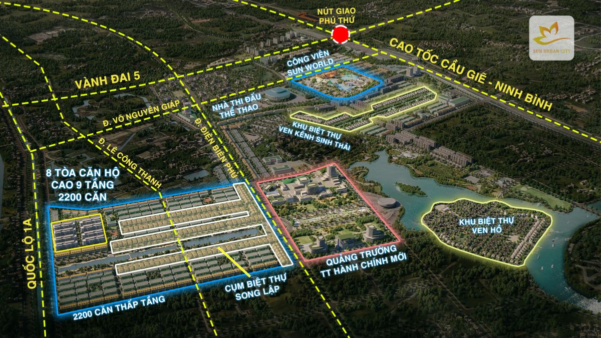 GIÁ BÁN TỪNG PHÂN KHU SUN URBAN CITY HÀ NAM NĂM 2025